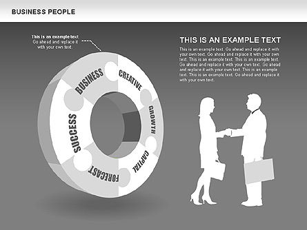 Diagramas de donuts de negocios, Diapositiva 15, 00440, Siluetas — PoweredTemplate.com