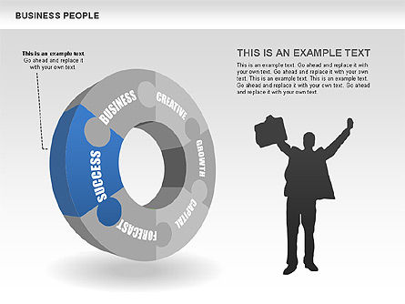 Business Donut Diagrams, Slide 6, 00440, Silhouettes — PoweredTemplate.com