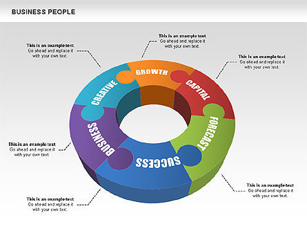 Business Donut Diagrams, Slide 8, 00440, Silhouettes — PoweredTemplate.com
