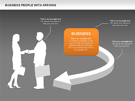 Bedrijfs silhouetten diagrammen, Dia 12, 00441, Businessmodellen — PoweredTemplate.com
