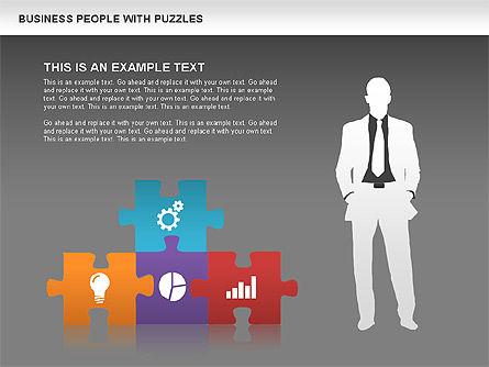 Puzzle and Silhouettes, Slide 14, 00442, Puzzle Diagrams — PoweredTemplate.com
