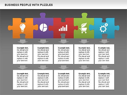 Puzzle and Silhouettes, Slide 15, 00442, Puzzle Diagrams — PoweredTemplate.com