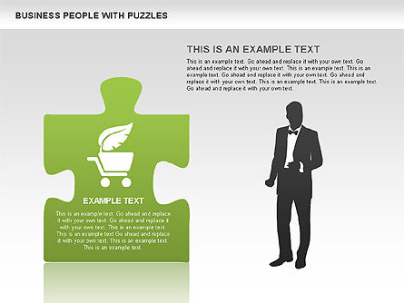 Puzzle and Silhouettes, Slide 6, 00442, Puzzle Diagrams — PoweredTemplate.com