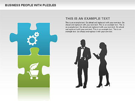 퍼즐과 실루엣, 슬라이드 8, 00442, 퍼즐 도표 — PoweredTemplate.com