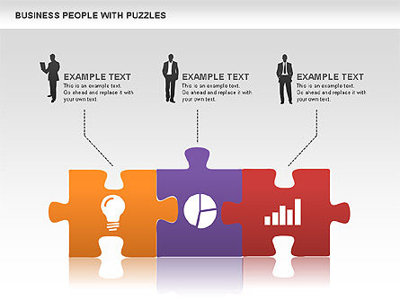 Puzzle and Silhouettes, Slide 9, 00442, Puzzle Diagrams — PoweredTemplate.com