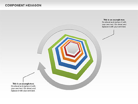 Diagram Heksagon Komponen, Slide 10, 00444, Model Bisnis — PoweredTemplate.com