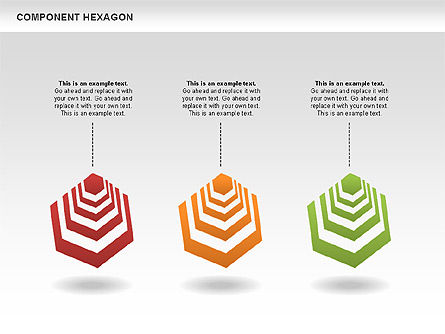 Diagram Heksagon Komponen, Slide 11, 00444, Model Bisnis — PoweredTemplate.com