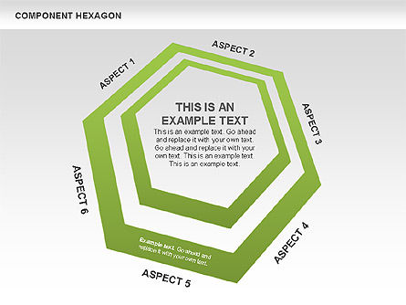 Diagram Heksagon Komponen, Slide 12, 00444, Model Bisnis — PoweredTemplate.com
