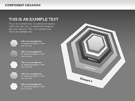 Diagram Heksagon Komponen, Slide 13, 00444, Model Bisnis — PoweredTemplate.com