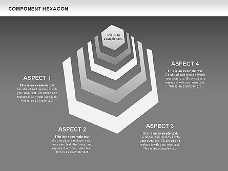 Diagram Heksagon Komponen, Slide 14, 00444, Model Bisnis — PoweredTemplate.com