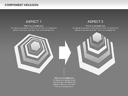 Diagram Heksagon Komponen, Slide 15, 00444, Model Bisnis — PoweredTemplate.com