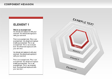 Diagram Heksagon Komponen, Slide 5, 00444, Model Bisnis — PoweredTemplate.com