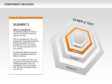 Diagram Heksagon Komponen, Slide 6, 00444, Model Bisnis — PoweredTemplate.com