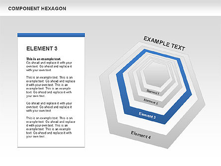 Diagram Heksagon Komponen, Slide 7, 00444, Model Bisnis — PoweredTemplate.com