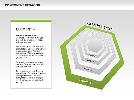 Diagram Heksagon Komponen, Slide 8, 00444, Model Bisnis — PoweredTemplate.com