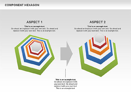Diagram Heksagon Komponen, Slide 9, 00444, Model Bisnis — PoweredTemplate.com