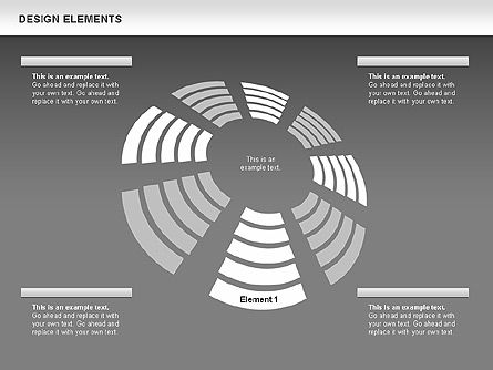 Pie sectoren charts, Dia 14, 00447, Stage diagrams — PoweredTemplate.com