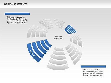 Pie sectoren charts, Dia 3, 00447, Stage diagrams — PoweredTemplate.com