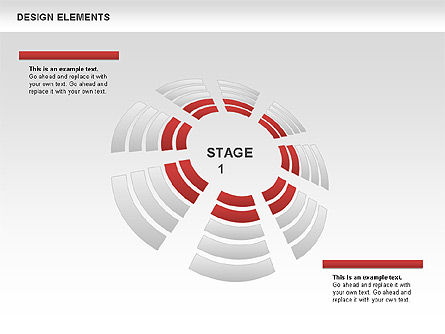 Pie sectoren charts, Dia 7, 00447, Stage diagrams — PoweredTemplate.com