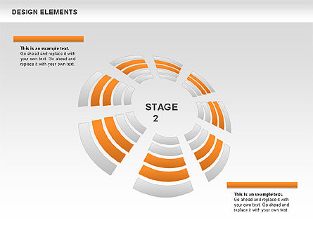 Pie sectoren charts, Dia 8, 00447, Stage diagrams — PoweredTemplate.com