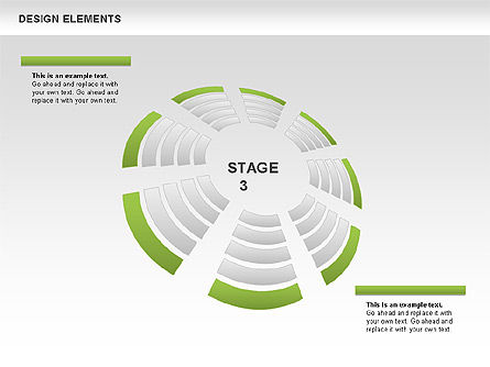 Pie Sectors Charts, Slide 9, 00447, Stage Diagrams — PoweredTemplate.com
