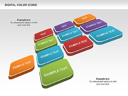 Collection d'icônes de couleurs, Gratuit Modele PowerPoint, 00448, Silhouettes — PoweredTemplate.com