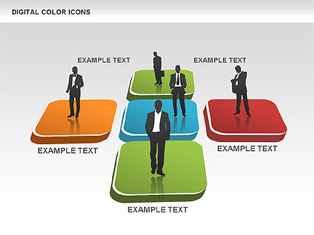 Color Icons Collection, Slide 3, 00448, Silhouettes — PoweredTemplate.com