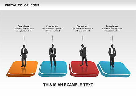Collection d'icônes de couleurs, Diapositive 4, 00448, Silhouettes — PoweredTemplate.com