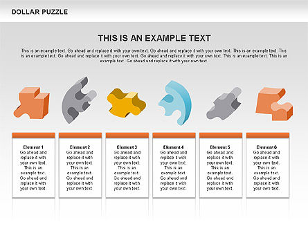 달러 퍼즐 다이어그램, 슬라이드 11, 00449, 퍼즐 도표 — PoweredTemplate.com