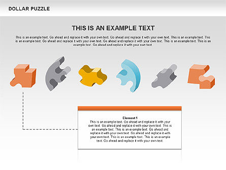 달러 퍼즐 다이어그램, 슬라이드 12, 00449, 퍼즐 도표 — PoweredTemplate.com