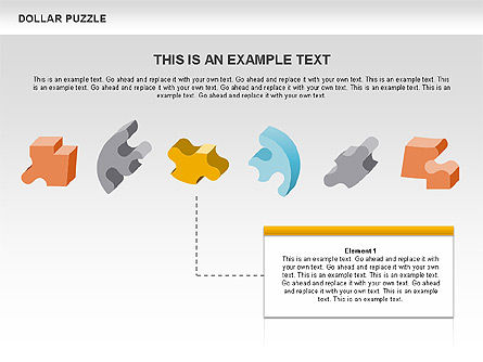 달러 퍼즐 다이어그램, 슬라이드 14, 00449, 퍼즐 도표 — PoweredTemplate.com
