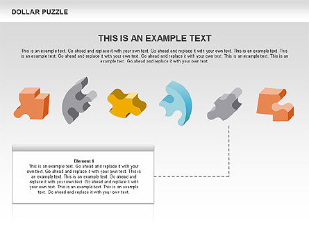 달러 퍼즐 다이어그램, 슬라이드 16, 00449, 퍼즐 도표 — PoweredTemplate.com