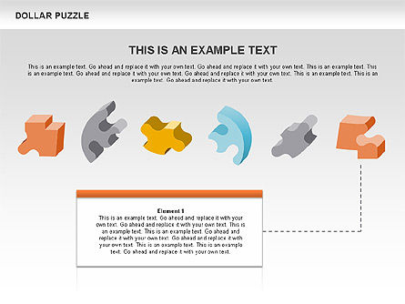 달러 퍼즐 다이어그램, 슬라이드 17, 00449, 퍼즐 도표 — PoweredTemplate.com