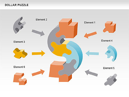 Diagrammes du dollar, Diapositive 18, 00449, Schémas puzzle — PoweredTemplate.com
