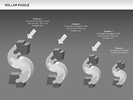 Diagrammes du dollar, Diapositive 19, 00449, Schémas puzzle — PoweredTemplate.com