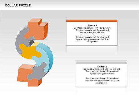 Diagrammes du dollar, Diapositive 8, 00449, Schémas puzzle — PoweredTemplate.com