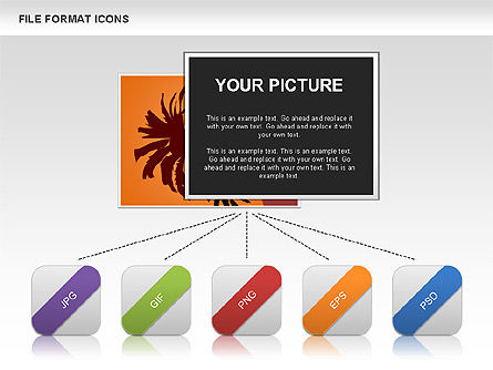 媒体文件图标和形状, 免费 PowerPoint模板, 00450, 图标 — PoweredTemplate.com