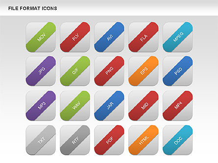 Media arquivos ícones e formas, Deslizar 10, 00450, Ícones — PoweredTemplate.com
