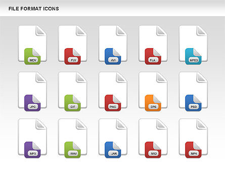 Media Files Icons and Shapes, Slide 13, 00450, Icons — PoweredTemplate.com