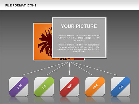 I file multimediali icone e forme, Slide 14, 00450, icone — PoweredTemplate.com