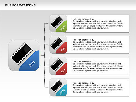 メディアファイルのアイコンと図形, スライド 4, 00450, アイコン — PoweredTemplate.com