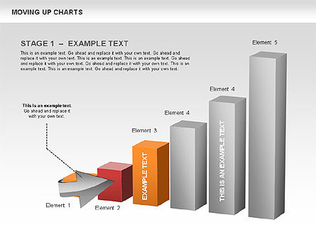 向上移动图表, 免费 PowerPoint模板, 00461, 商业模式 — PoweredTemplate.com