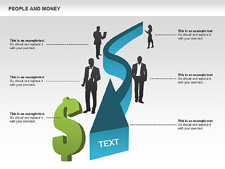 Personas y formas de dinero, Diapositiva 12, 00463, Formas — PoweredTemplate.com