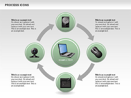 Colección de iconos de proceso, Diapositiva 3, 00467, Diagramas de proceso — PoweredTemplate.com