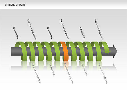 磁线圈螺旋图收集, PowerPoint模板, 00473, 流程图 — PoweredTemplate.com