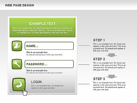웹 페이지 디자인 다이어그램, 슬라이드 12, 00480, 프로세스 도표 — PoweredTemplate.com