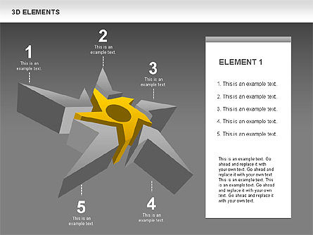 Bentuk 3d Gratis Dengan Bintang, Slide 11, 00481, Bentuk — PoweredTemplate.com