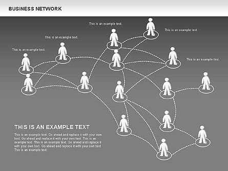 Business Network Diagrams, Slide 14, 00484, Graph Charts — PoweredTemplate.com