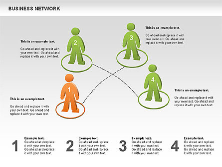 Business Network Diagrams, Slide 4, 00484, Graph Charts — PoweredTemplate.com