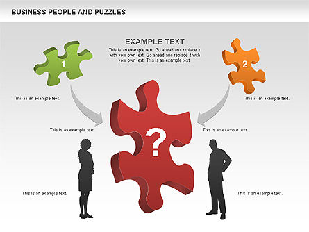 퍼즐과 사람들, 슬라이드 10, 00485, 퍼즐 도표 — PoweredTemplate.com